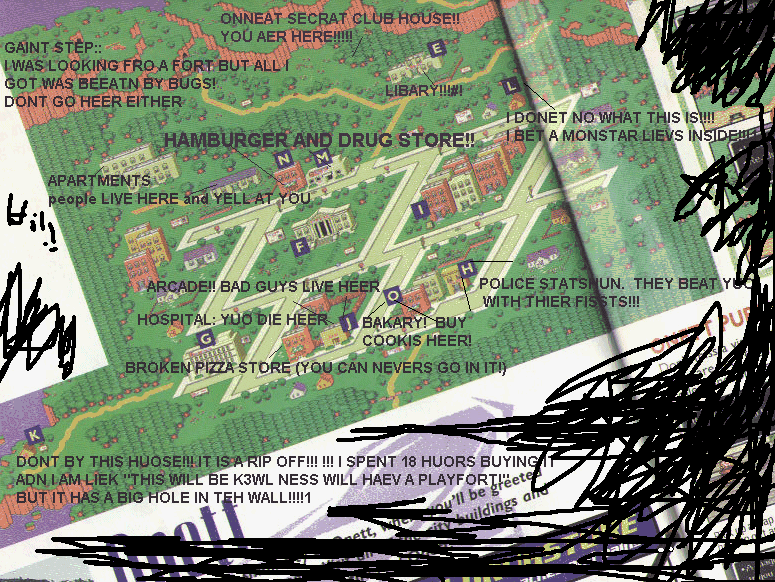 MAP OF TEH WORLD OF ONETT!!!1
